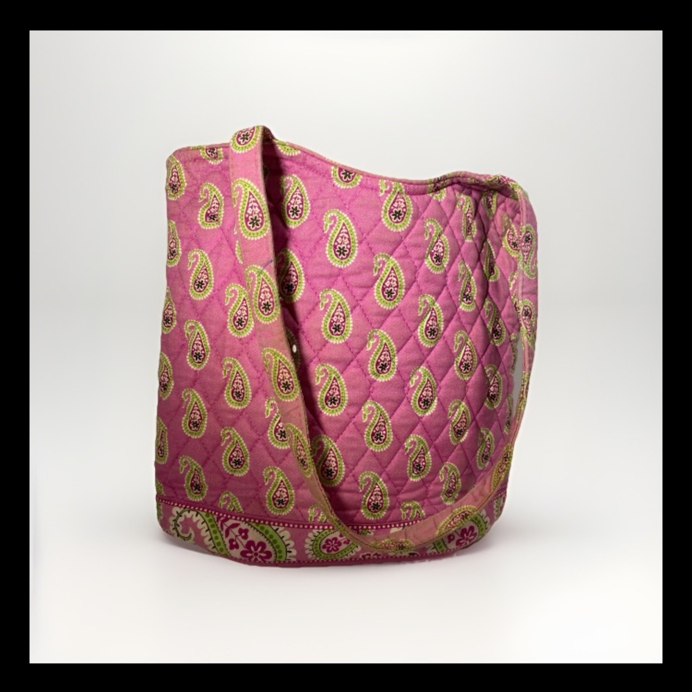 Vera Bradley Quilted Paisley Bermuda Pink Tote Bag Retired Handbag Purse - Picture 3 of 16